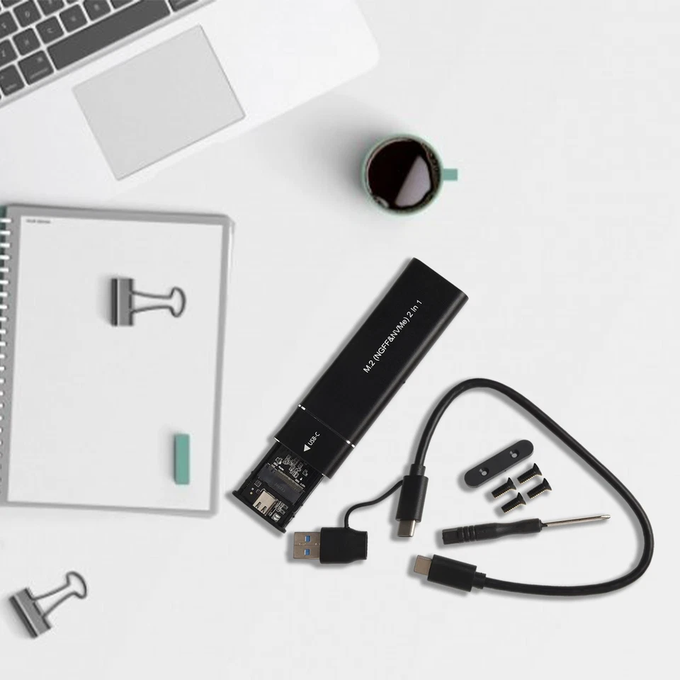 USB 3.1 & Type C to M.2 NVMe & NGFF SSD Box High Speed External Storage Case