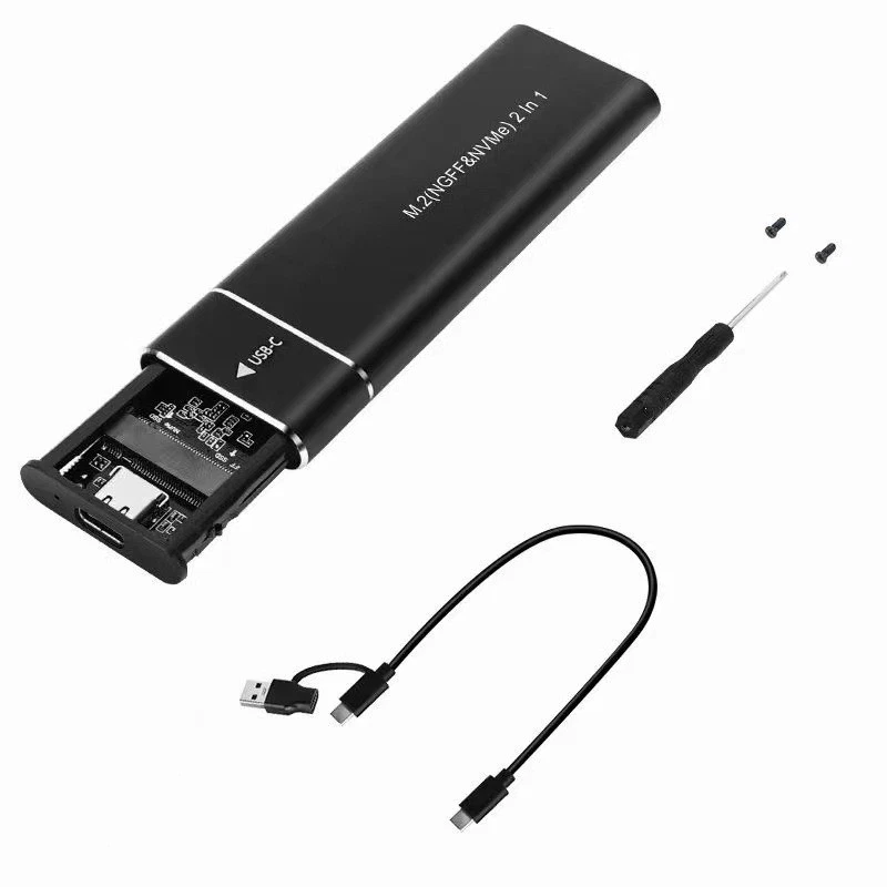 USB 3.1 & Type C to M.2 NVMe & NGFF SSD Box High Speed External Storage Case