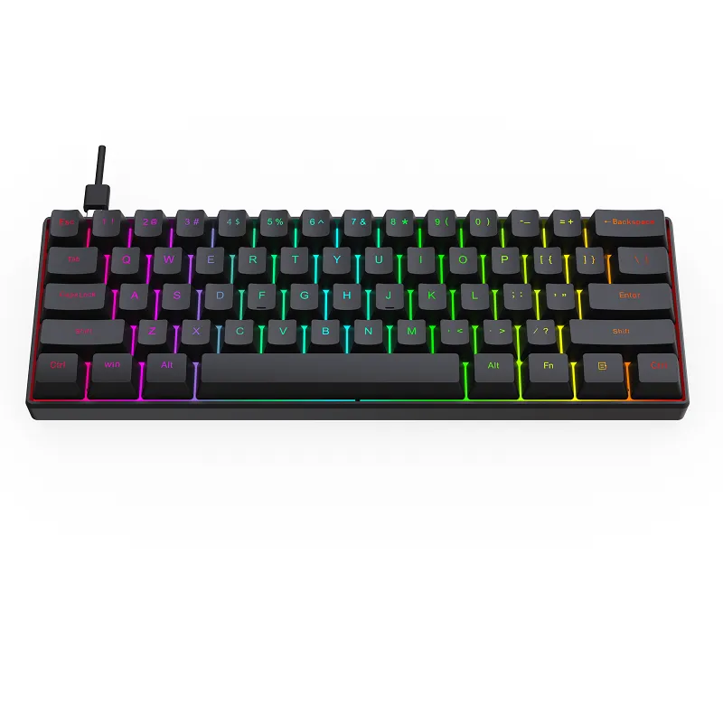 Bajeal K101 Ergonomic Tritium 60% Rainbow RGB Gaming Mechanical Keyboard