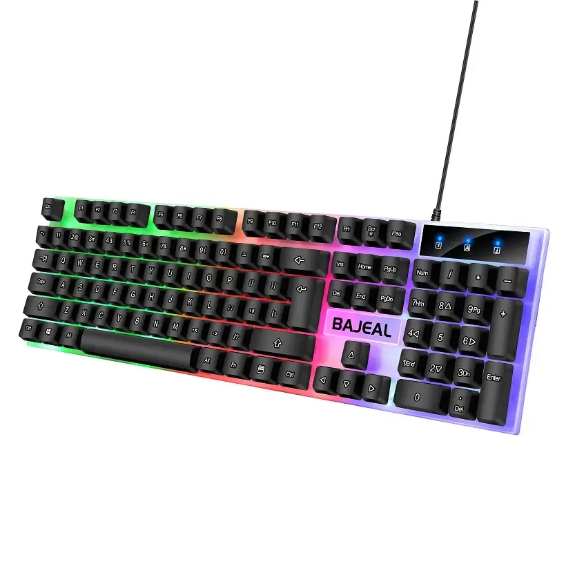 Bajeal K35 104 Keys PC Wired Gaming Keyboard LED Backlight Keyboard for Home Office Gaming