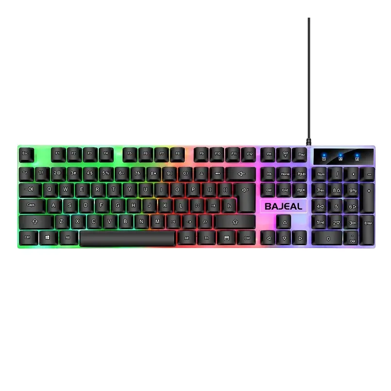 Bajeal K35 104 Keys PC Wired Gaming Keyboard LED Backlight Keyboard for Home Office Gaming