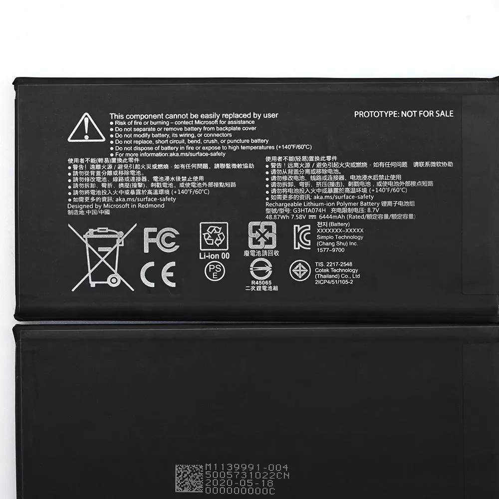 Battery Surface Pro7+ 1960 6444 mAh A3HTA074H