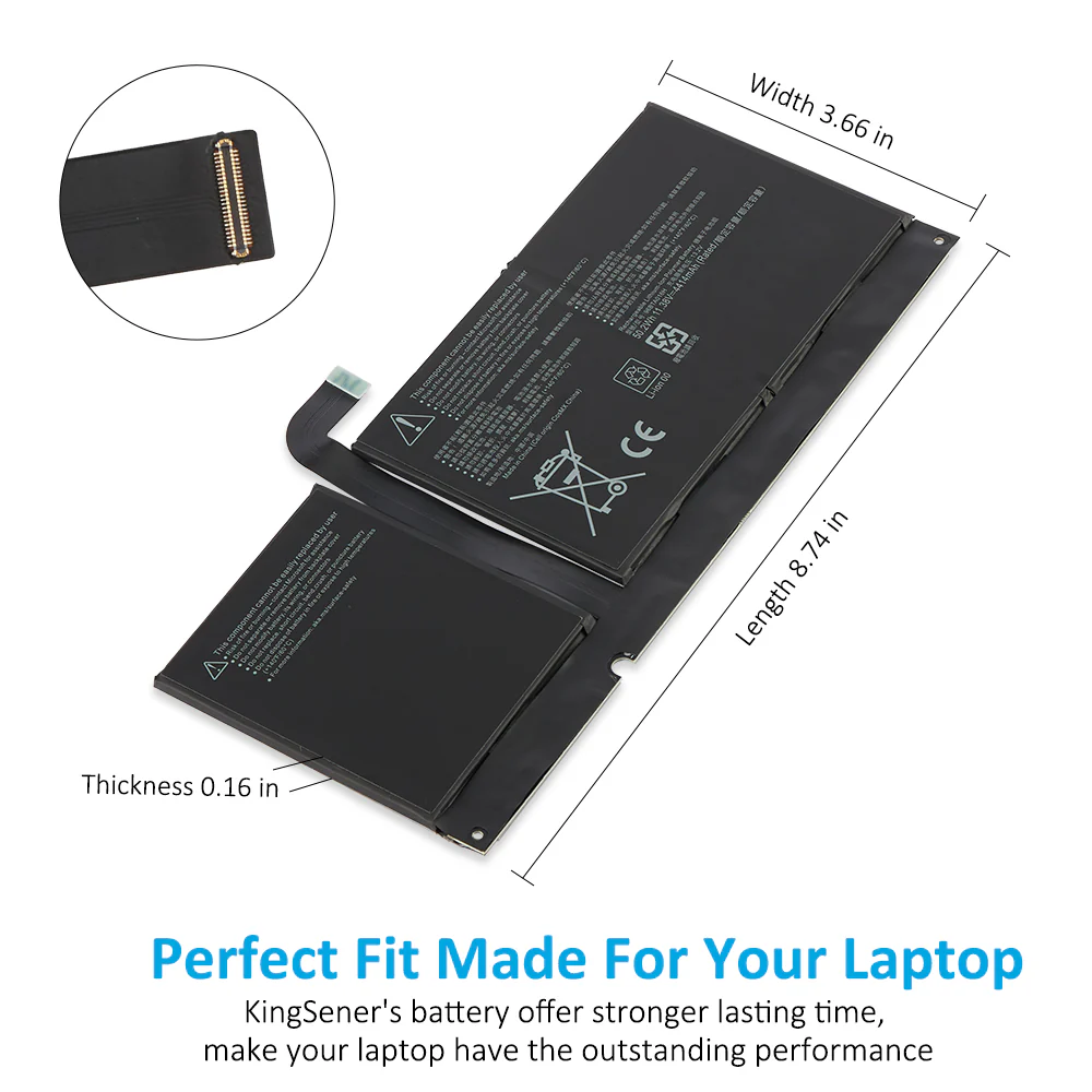 Replacement Battery for Microsoft Surface Pro 8 1982 1983 11.38V 4414mAh 50.2Wh 96BTA016H