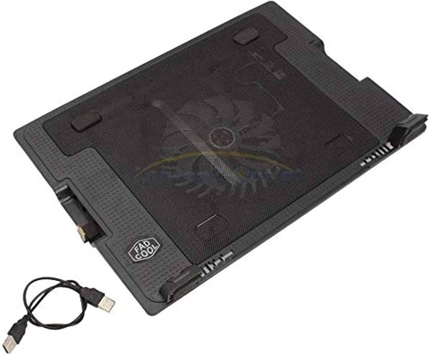 Silent 9-Inch USB Cooling Pad Stand Fan, Adjustable, Black, for Laptops, Desktops, and Gaming Consoles