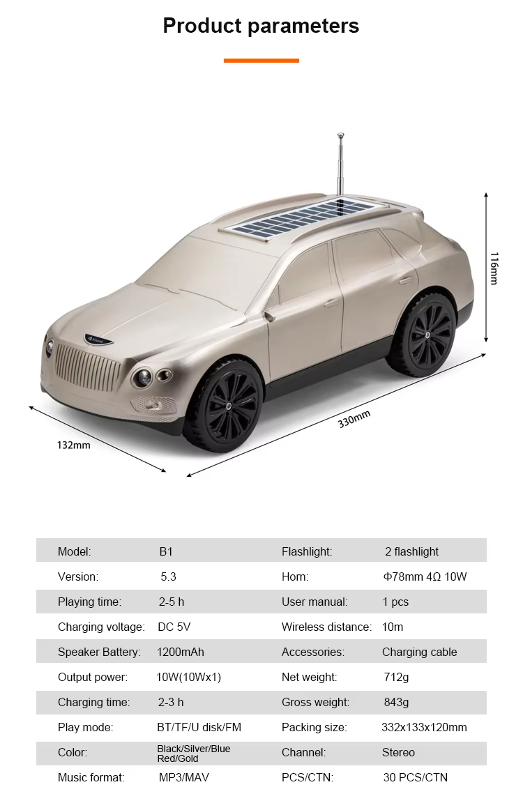 Kisonli Bluetooth Speaker Car B1 (Black)