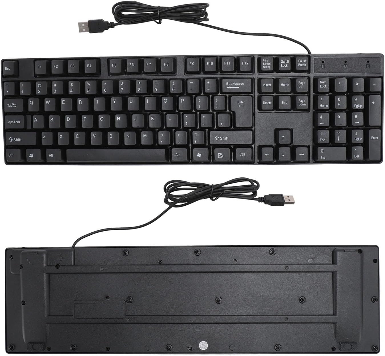 Biojee K1800 Wired USB Keyboard, 104 Keys Minority Language Keyboard Wired USB Gaming Keyboard, Russian/Spanish/French/Wired Keyboard, for Home Office, Work, Plug & Play (English)